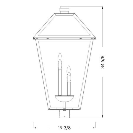 Z-Lite Talbot 4 Light Outdoor Post Mount Fixture, Black & Clear Beveled 579PHXLXR-BK